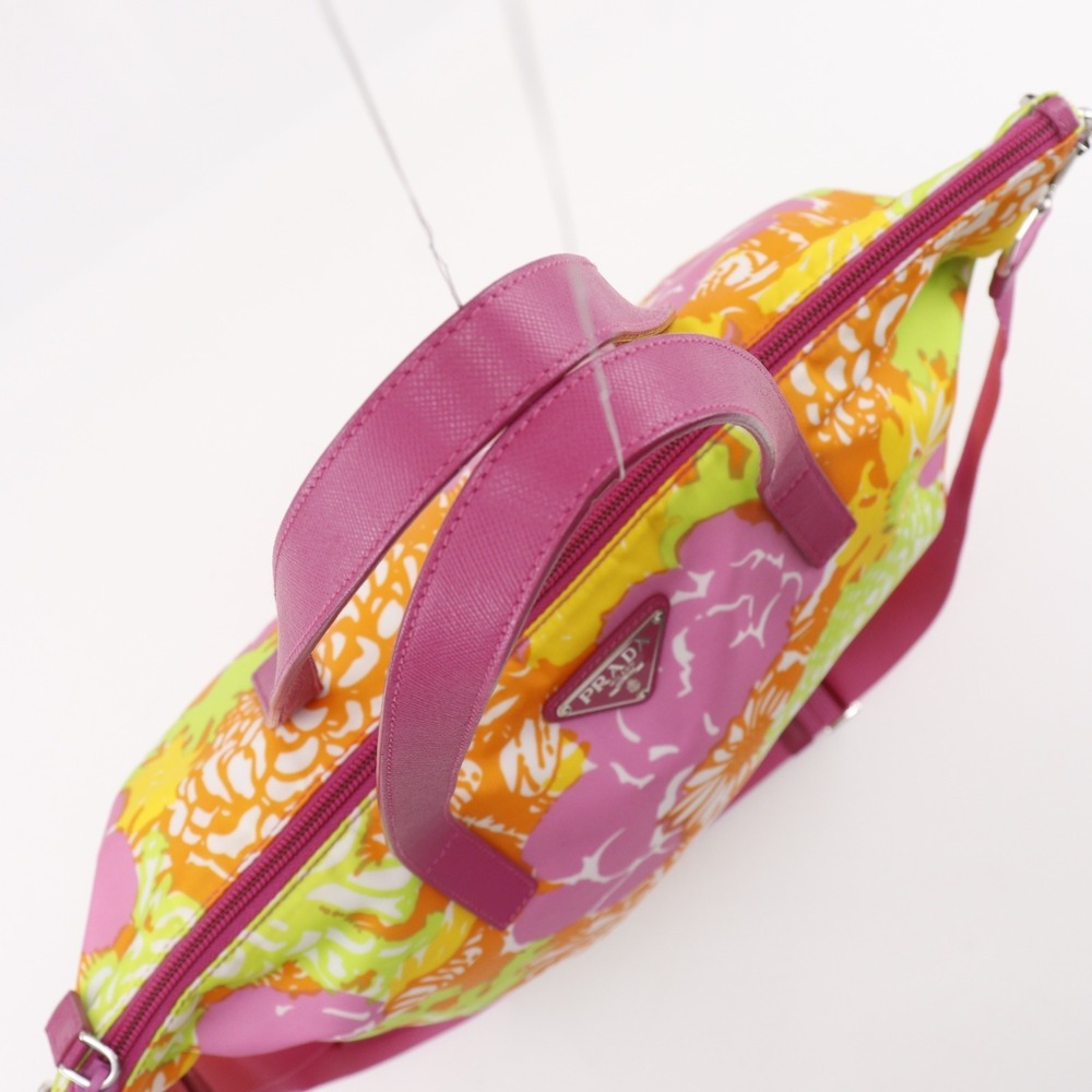 Prada PRADA 2-Way Shoulder Tote Bag, Floral Pattern, Nylon, Pink, Flower Desi... - Picture 5 of 16